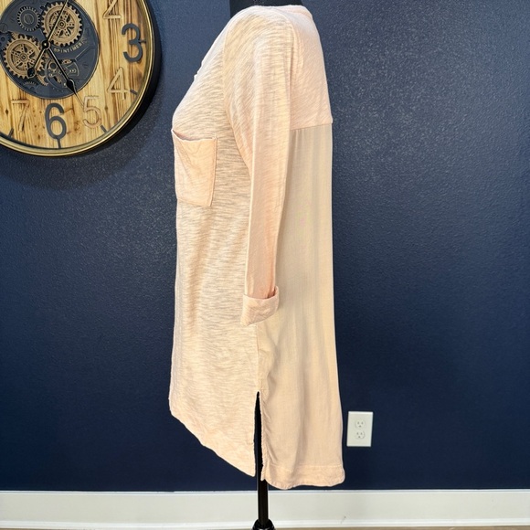 Anthropologie Pure + Good Peachy Pink High-Low Tunic with Cuffed Sleeves, Small - Picture 3 of 9